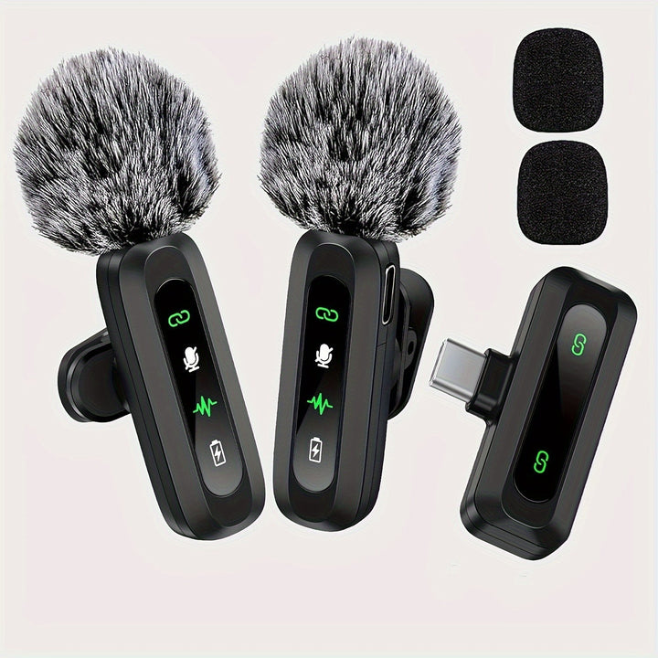 Wireless Lavalier Microphone | Dual USB-C Recording System