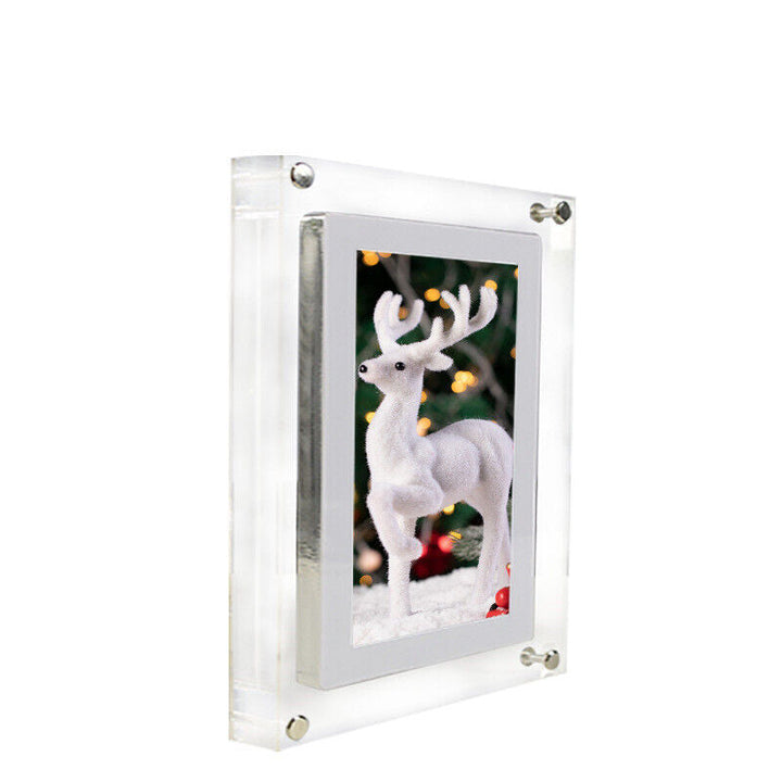 Acrylic Digital Photo Frame | Clear Modern Display Stand
