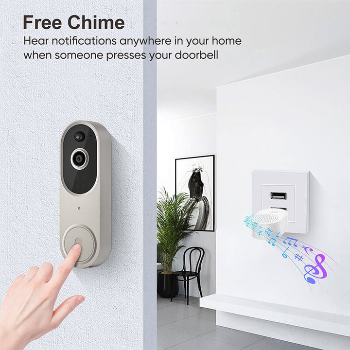 Wireless Video Doorbell Camera | AI Motion Detection 1080P