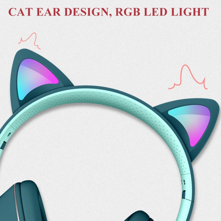 Gaming Headphones Cat Ears | LED RGB Light Foldable Headset