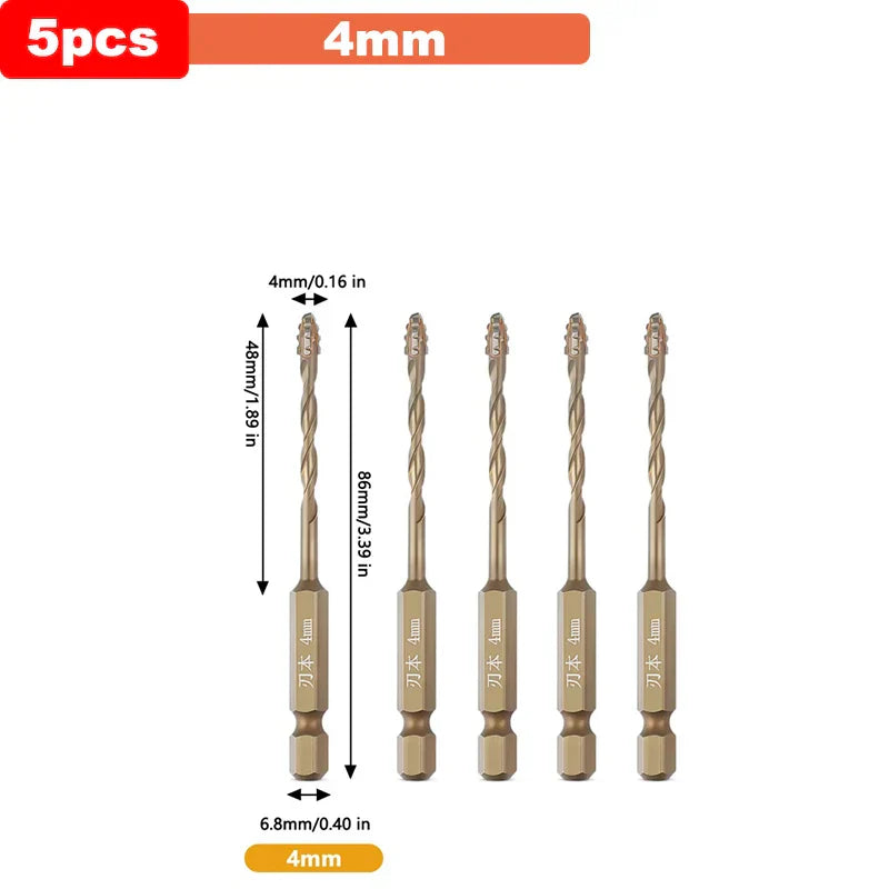 Professional Masonry Drill Bit Set | Titanium-Coated Multi-Surface Kit