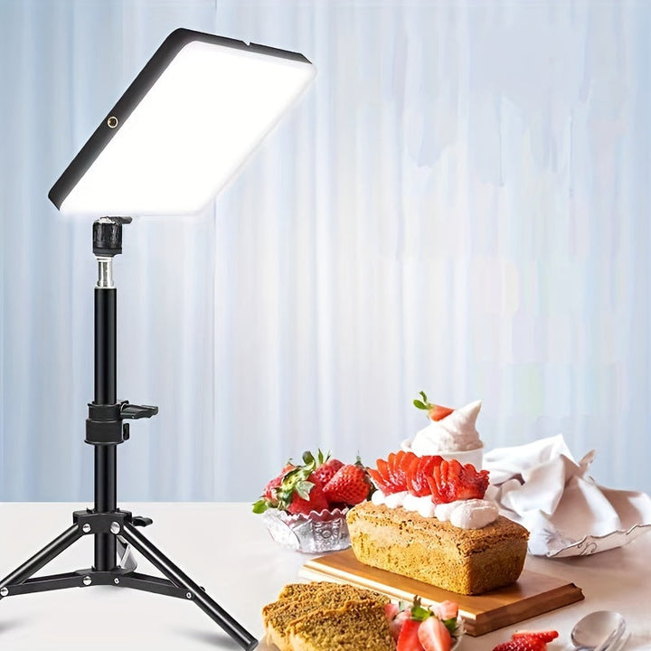 LED Photography Light Stand | Adjustable Aluminum Tripod With Studio Lamp
